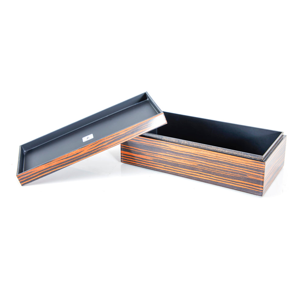 Brown Smooth Wood Jewelry Case (A+D)