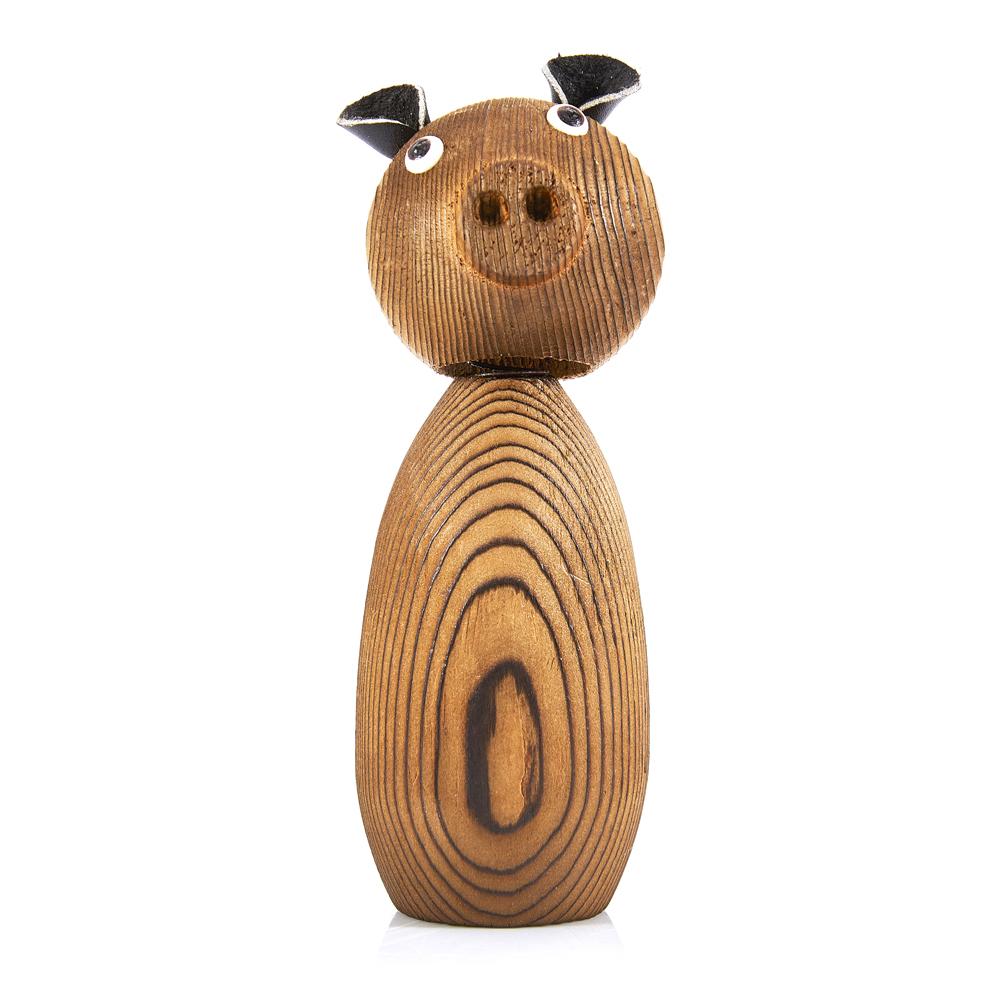 Wood Dark Piglet Bobble-Head (A+D)