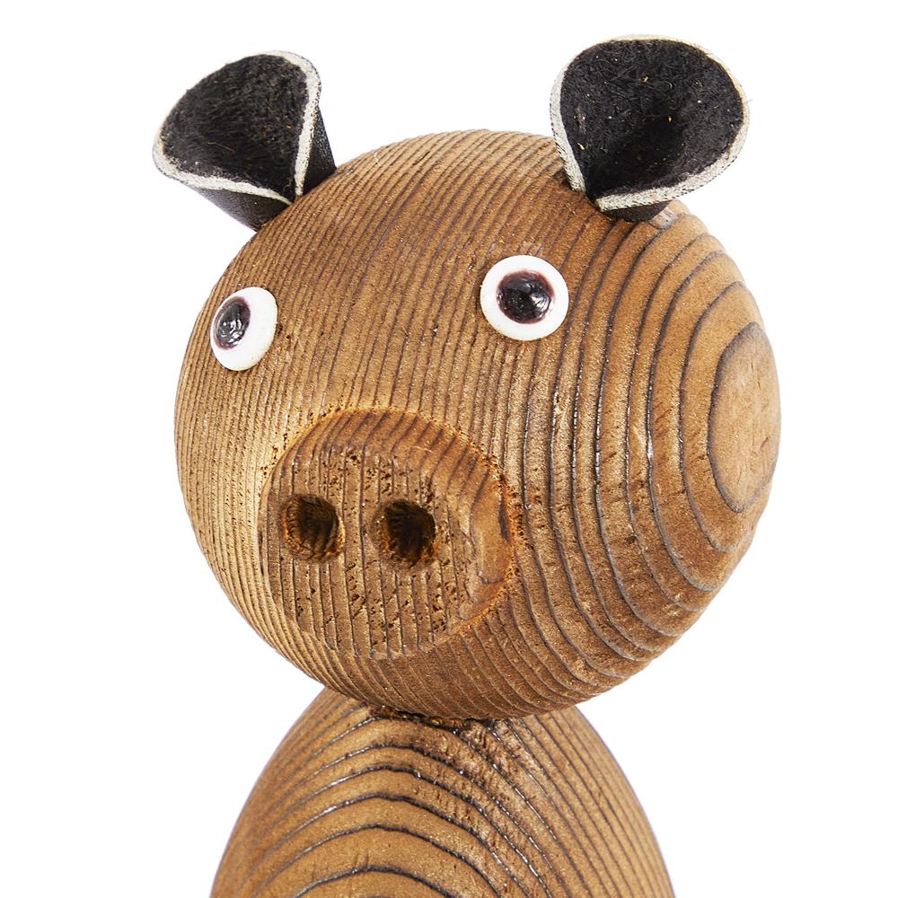 Wood Dark Piglet Bobble-Head (A+D)