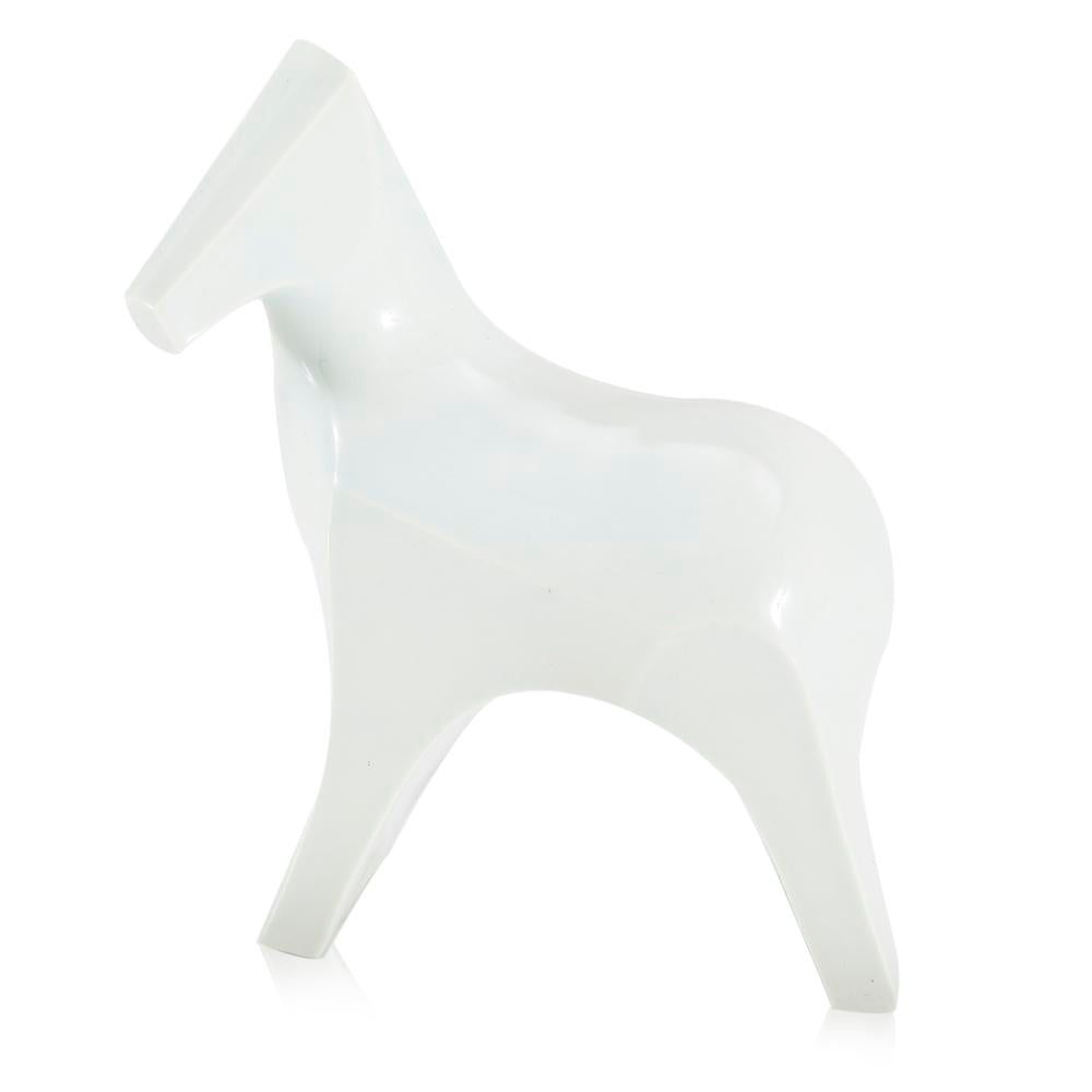 White Ceramic Animal Horse Sculpture (A+D)