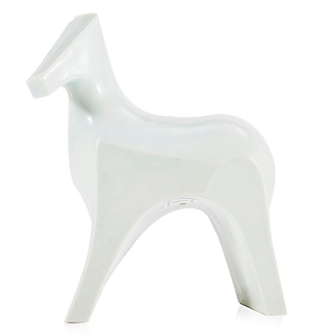 White Ceramic Animal Horse Sculpture (A+D)