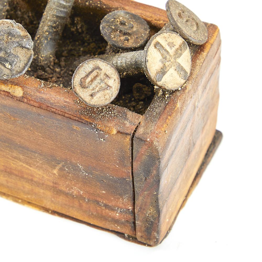 Wood Box Of Industrial Nails (A+D)