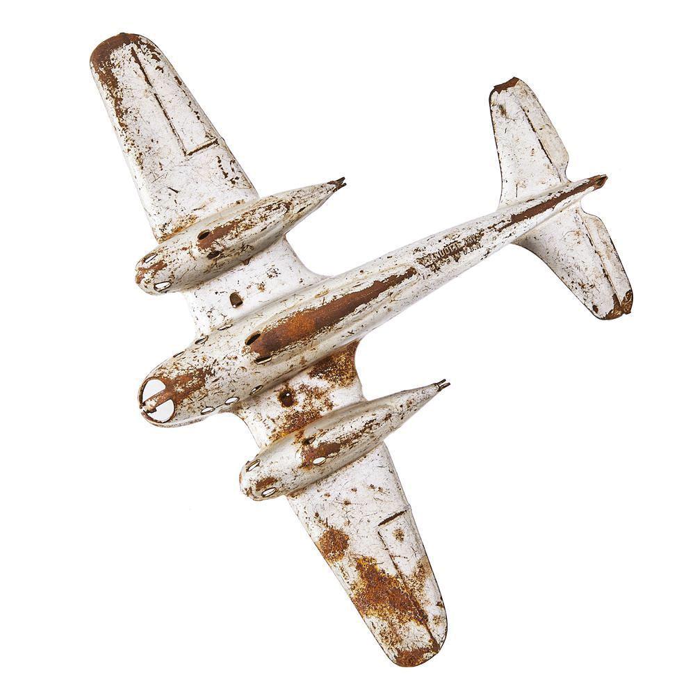 Silver Rusted Metal Plane (A+D)