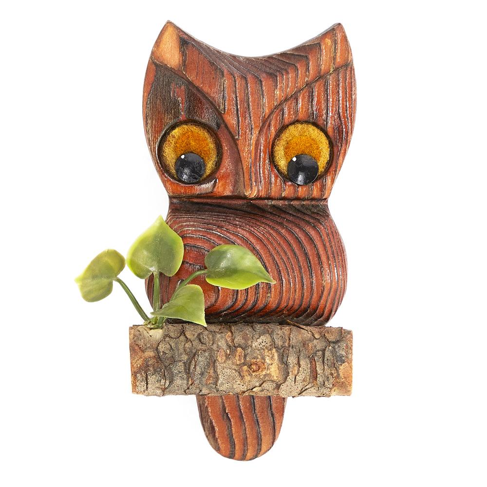 Red Owl Wood Sculpture (A+D)