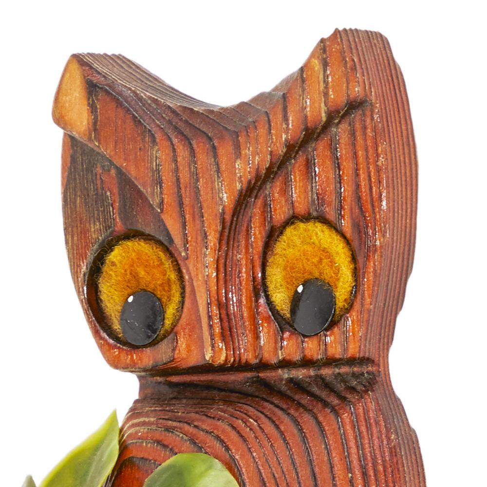 Red Owl Wood Sculpture (A+D)
