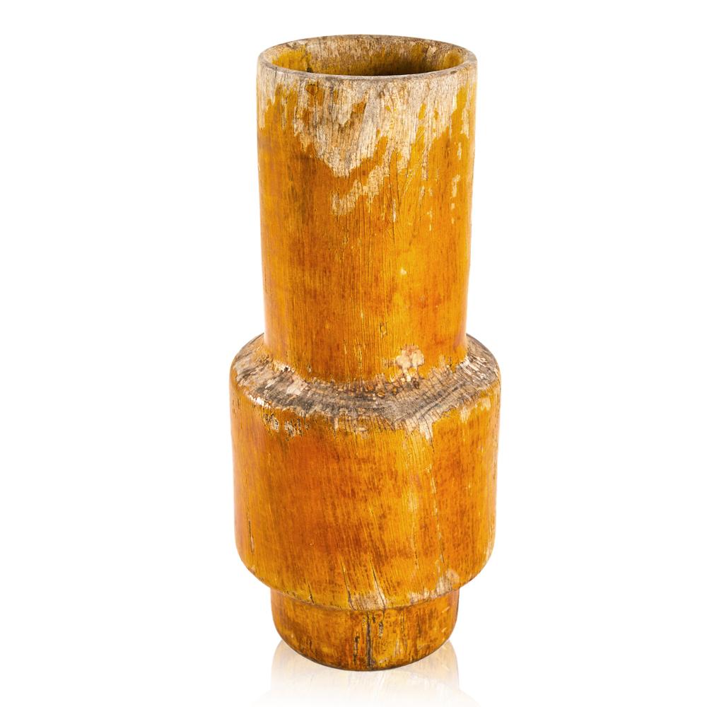 Wood Tribal Chipped Vase (A+D)