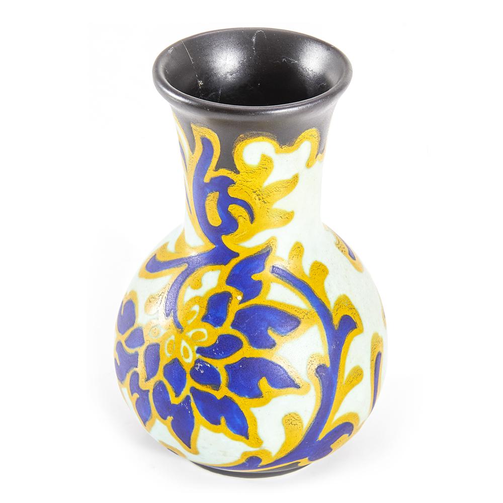 Blue and Yellow Floral Round Body Vase (A+D)