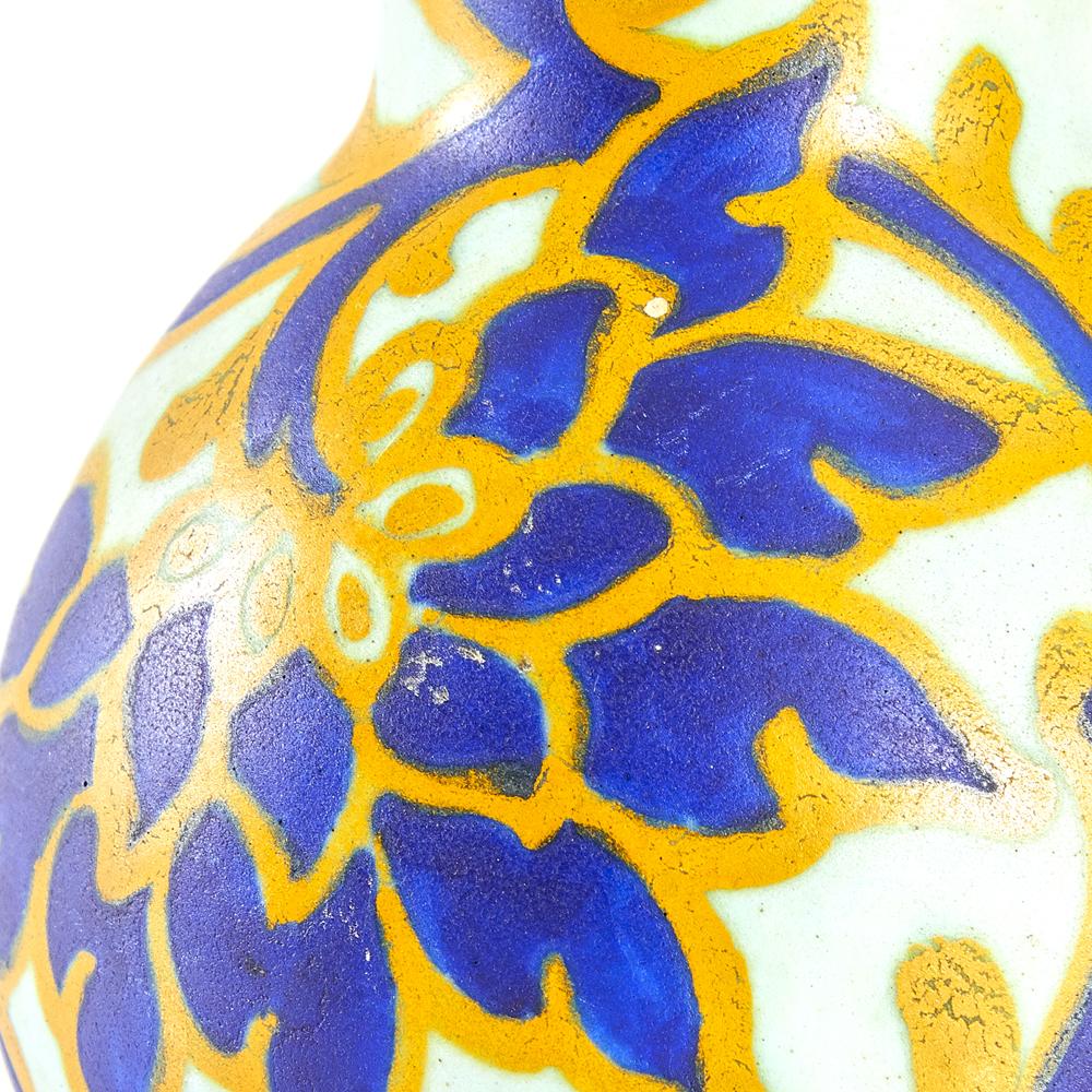 Blue and Yellow Floral Round Body Vase (A+D)