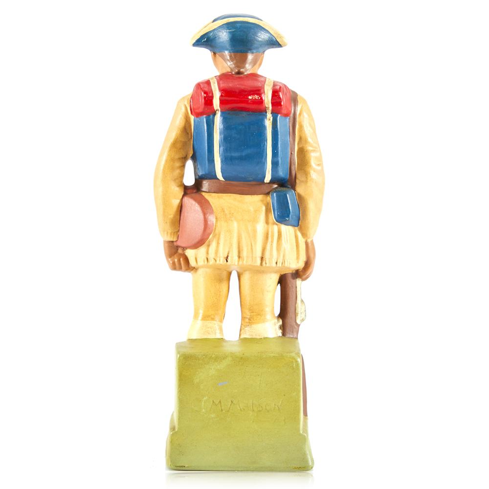 Yellow and Blue Painted 18th Century Soldier Figurine (A+D)