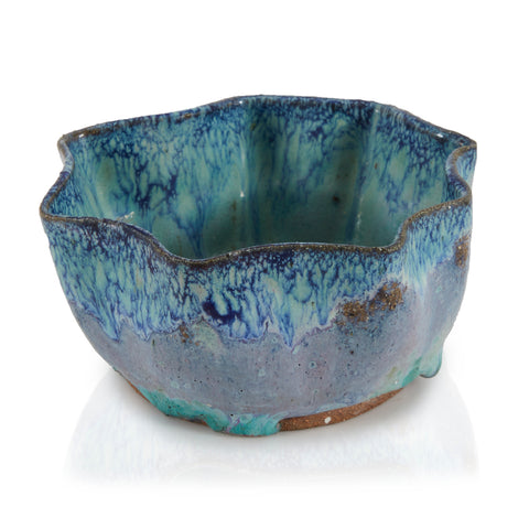Blue Scalloped Ceramic Bowl (A+D)