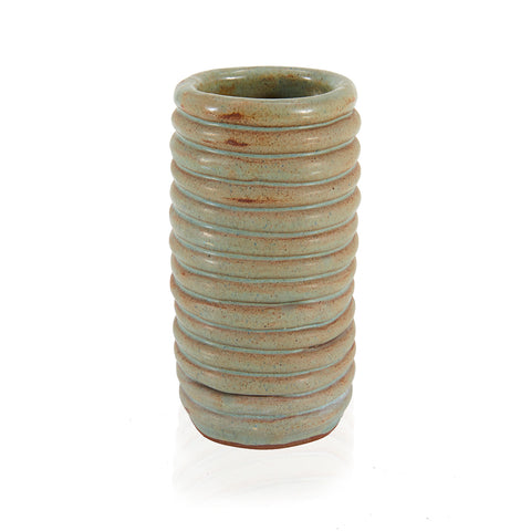 Green Ceramic Coil Vase (A+D)