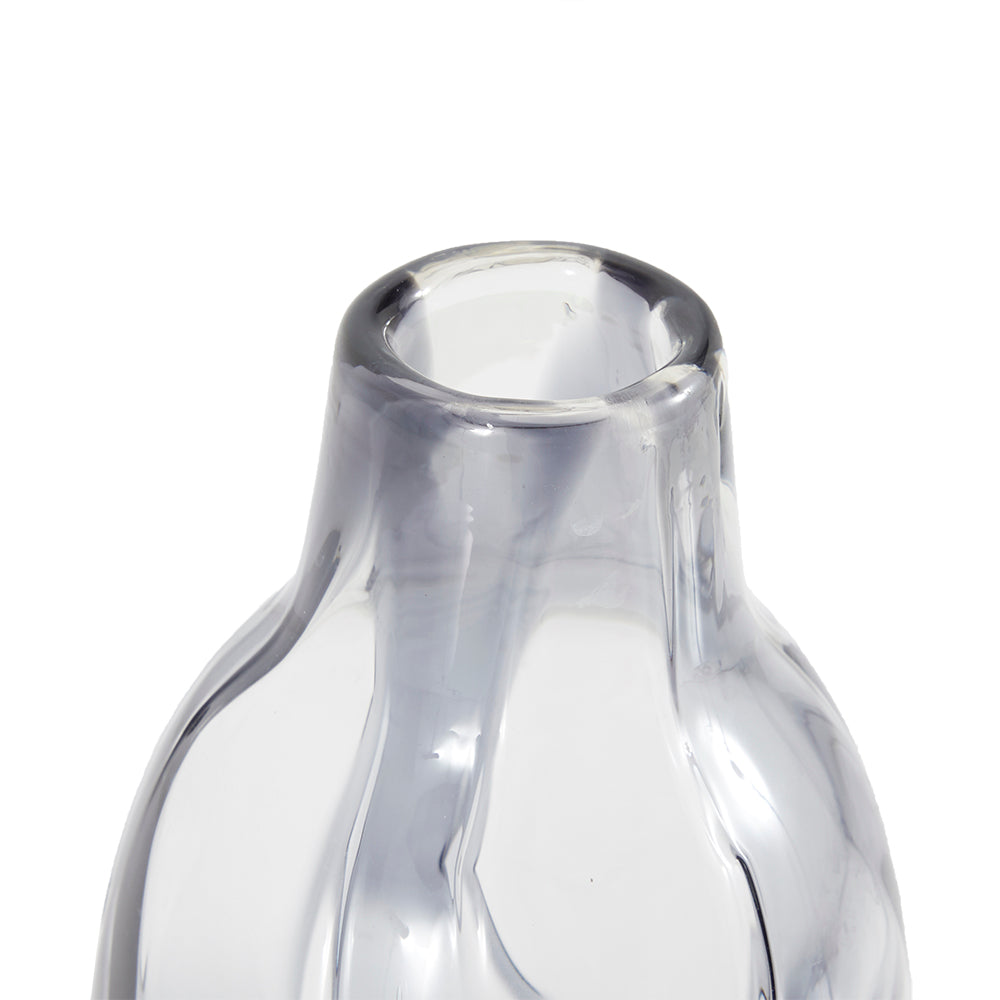 Clear Indented Glass Vase (A+D)