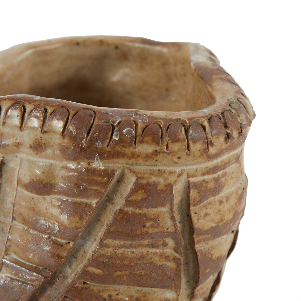 Brown Stoneware Pinch Pot (A+D)