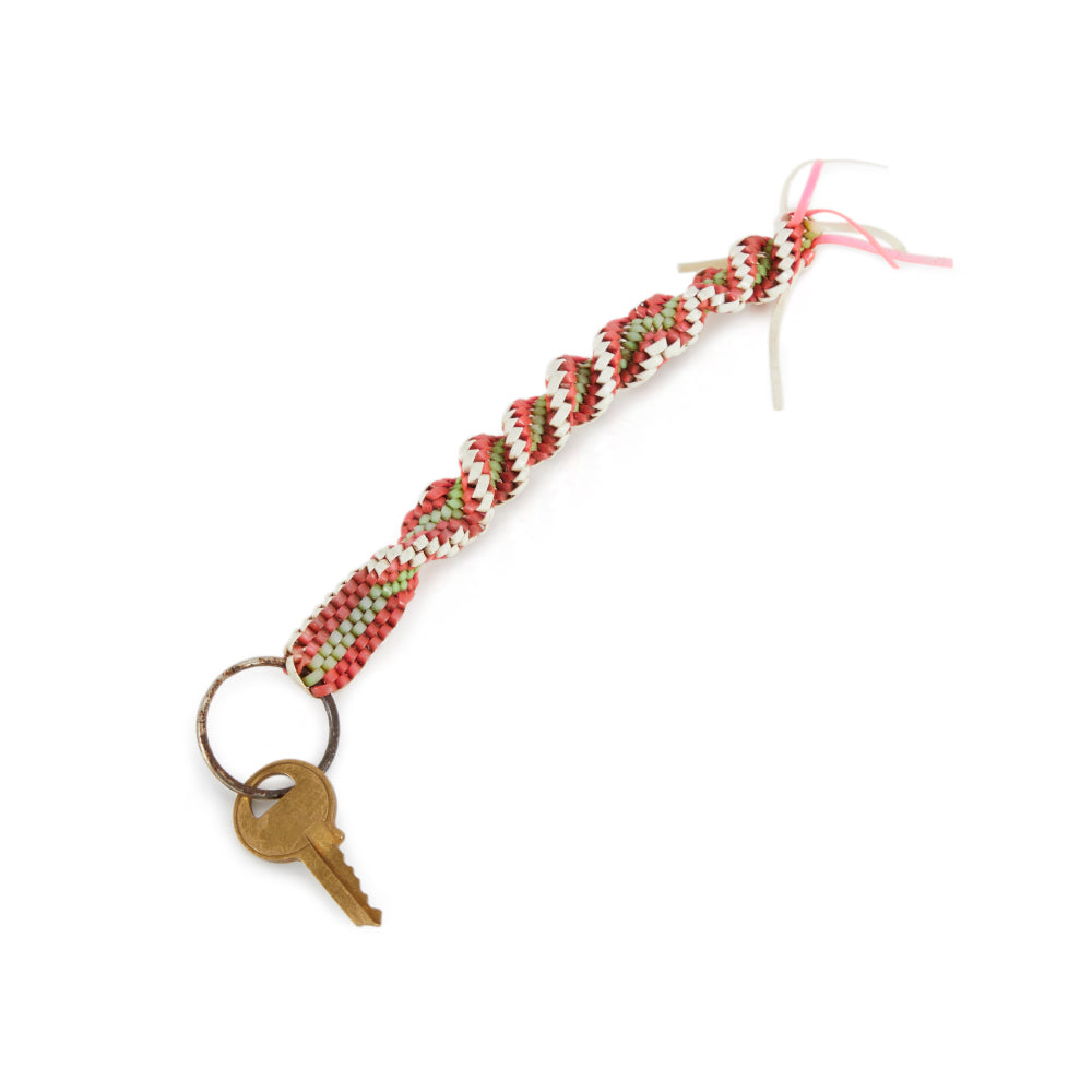 Pink & White Lanyard Keychain (A+D)