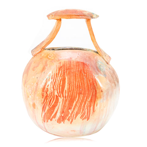Orange Ceramic Basket Vase (A+D)
