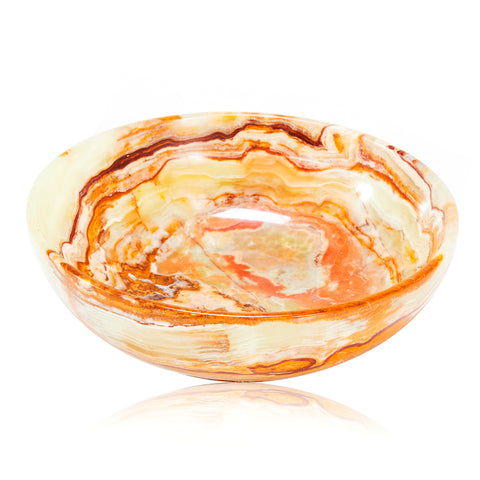 Orange Glass Marbled Bowl (A+D)