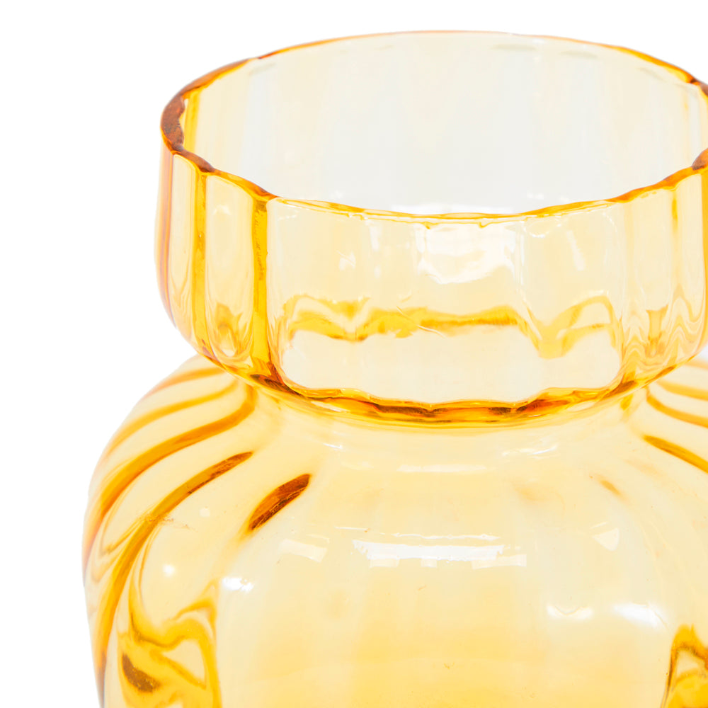 Yellow Clear Glass Vase (A+D)