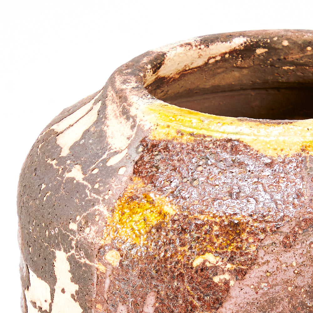 Brown Vintage Japanese Ceramic Vase (A+D)