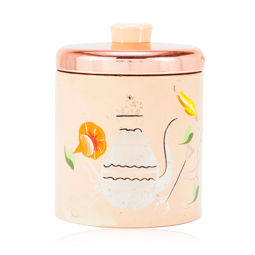 Peach Metal Cookie Jar - Small (A+D) - Gil & Roy Props