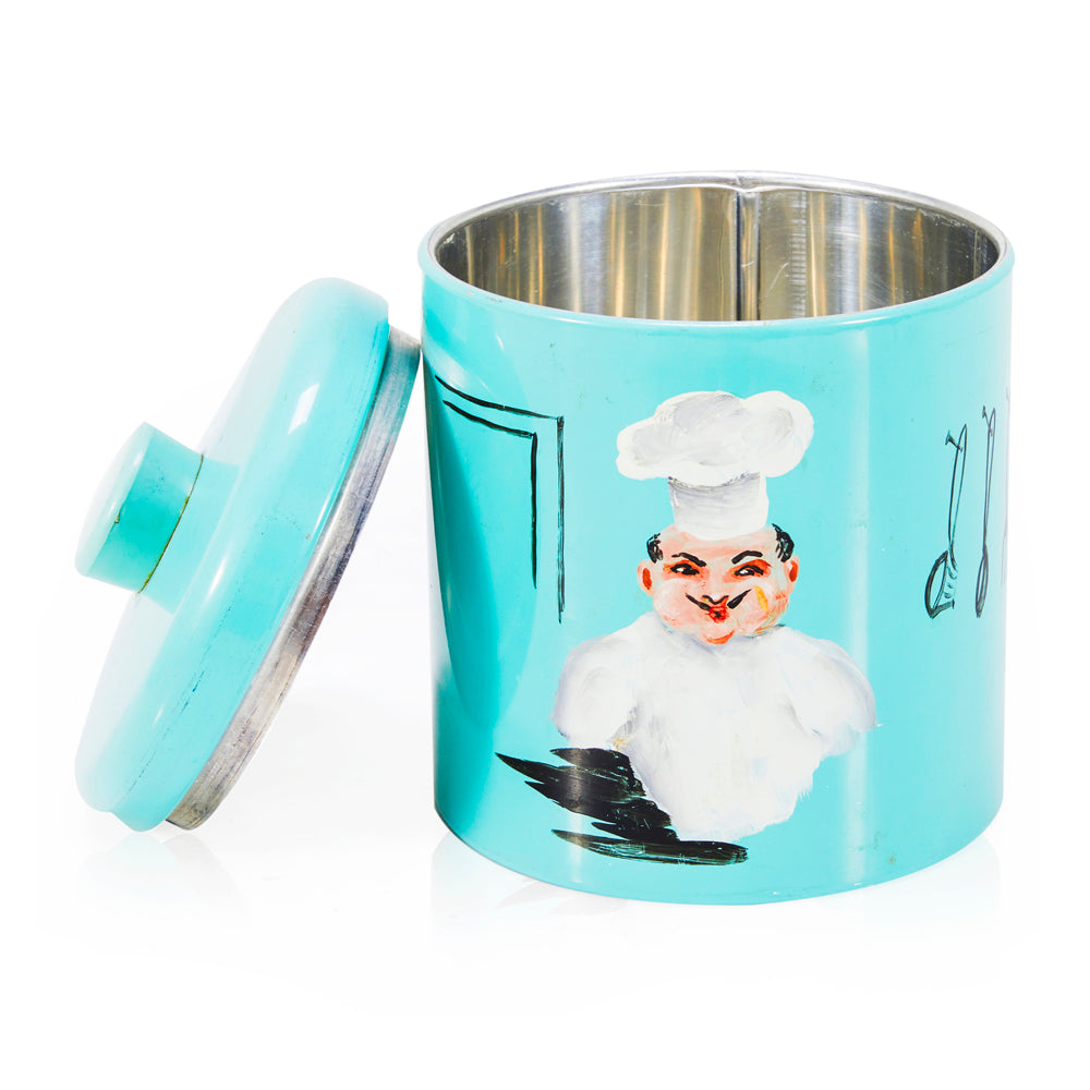 Blue Metal Chef Cookie Jar - Medium (A+D)
