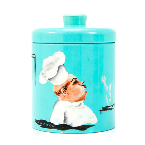 Blue Metal Chef Cookie Jar - Small (A+D)