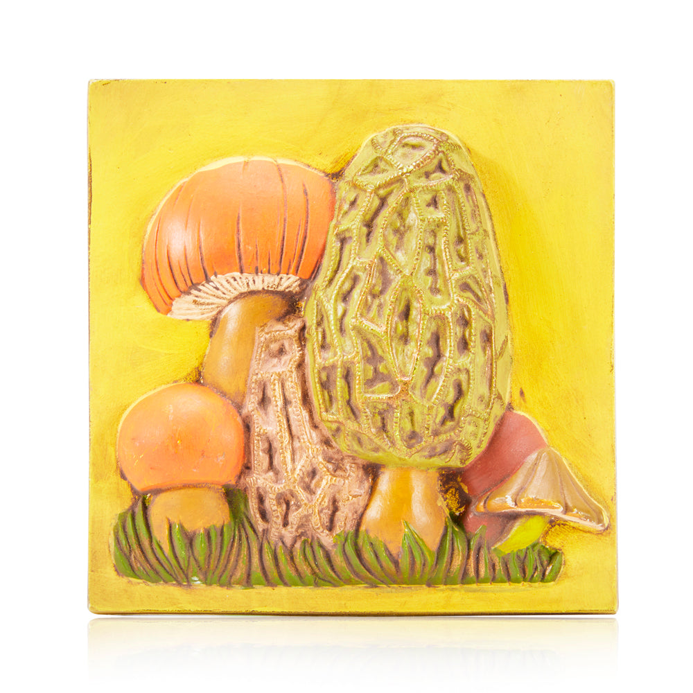 0088 (A+D) Yellow Ceramic Mushroom Art