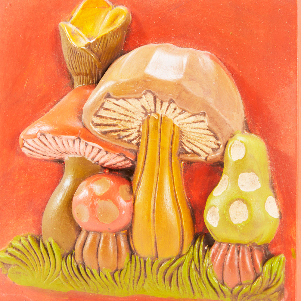 Red Ceramic Mushroom Art (A+D)
