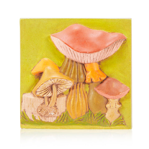 Green Ceramic Mushroom Art (A+D)
