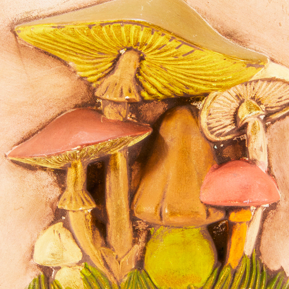 0091 (A+D) Beige Ceramic Mushroom Art