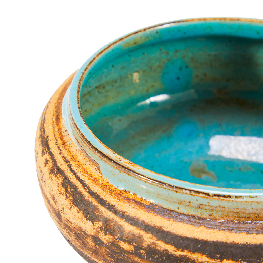 Blue Aqua Hand-Made Ceramic Bowl (A+D)