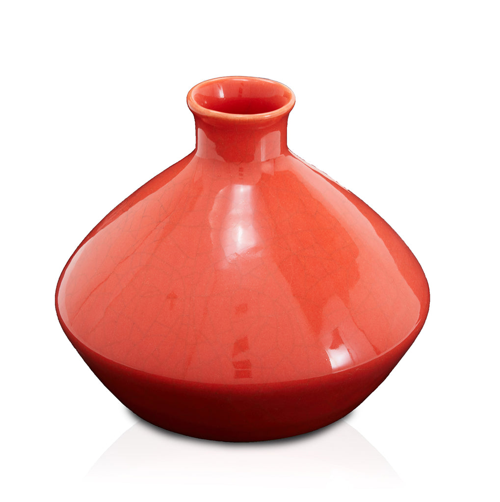 Red Cracked Glaze Vase (A+D)