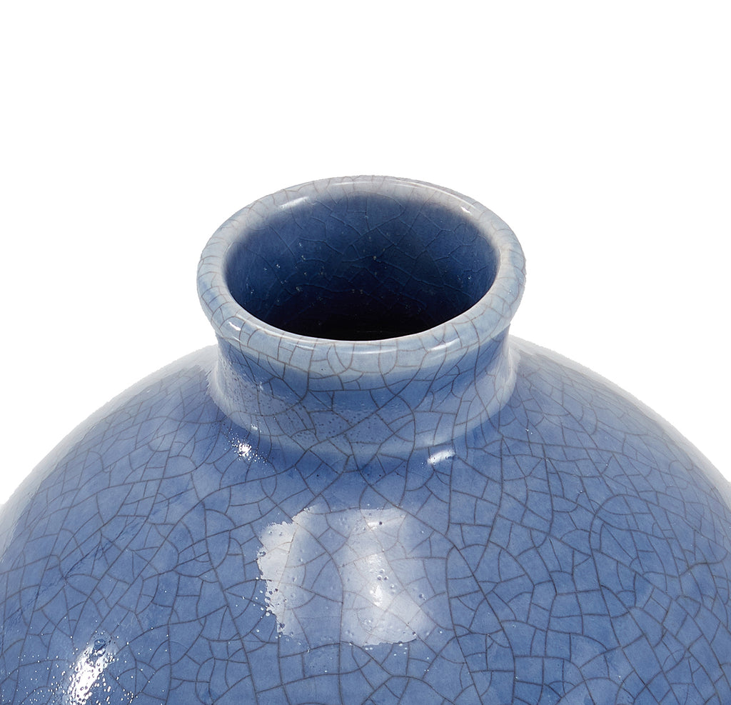 Blue Cracked Glaze Round Vase (A+D)