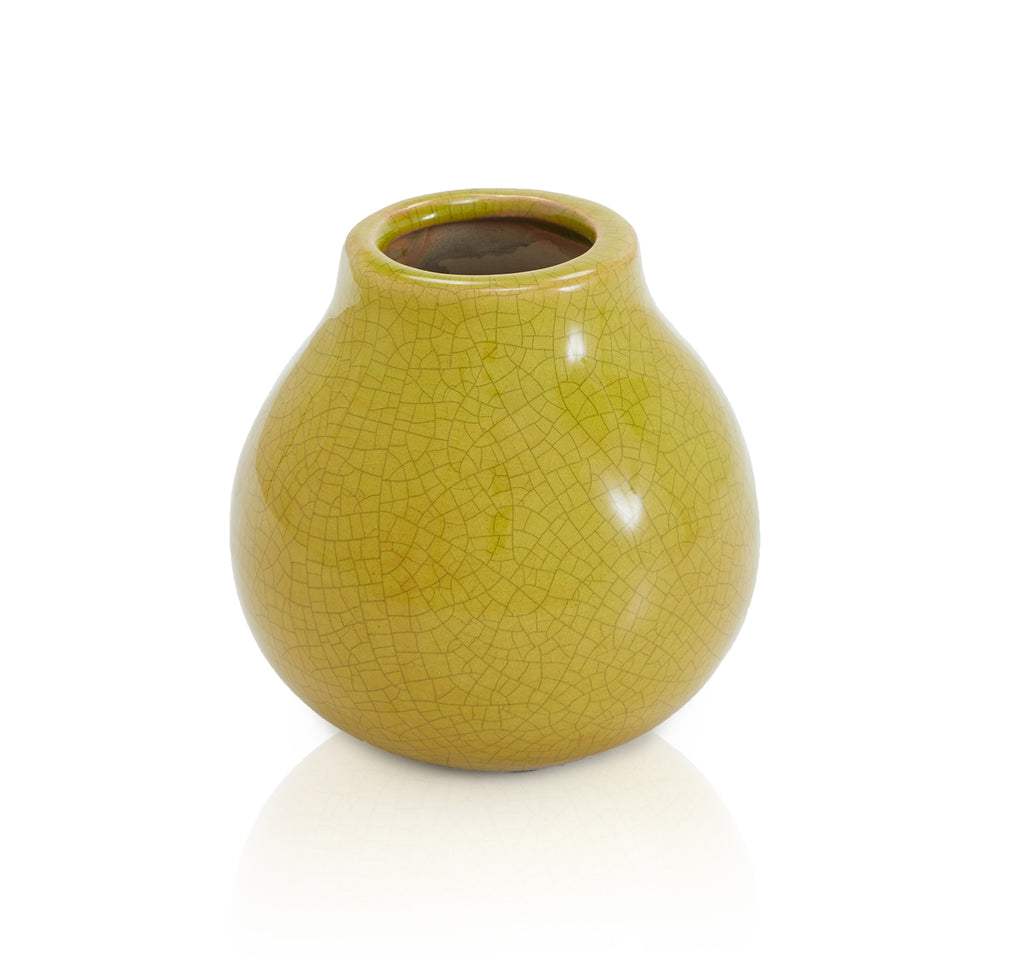 Green Yellow Ceramic Vase Bowl (A+D)
