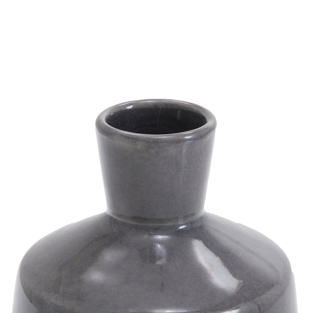 Grey Dark Ceramic Vase (A+D)