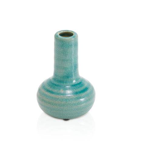 Blue Aqua Patine Bud Vase (A+D)