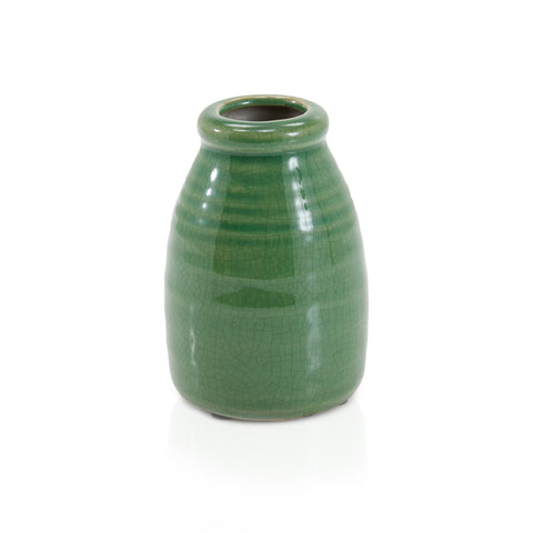 Green Ceramic Glazed Vase (A+D)