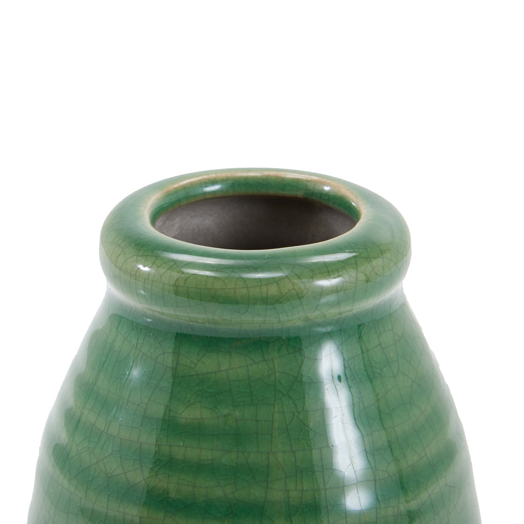 Green Ceramic Glazed Vase (A+D)