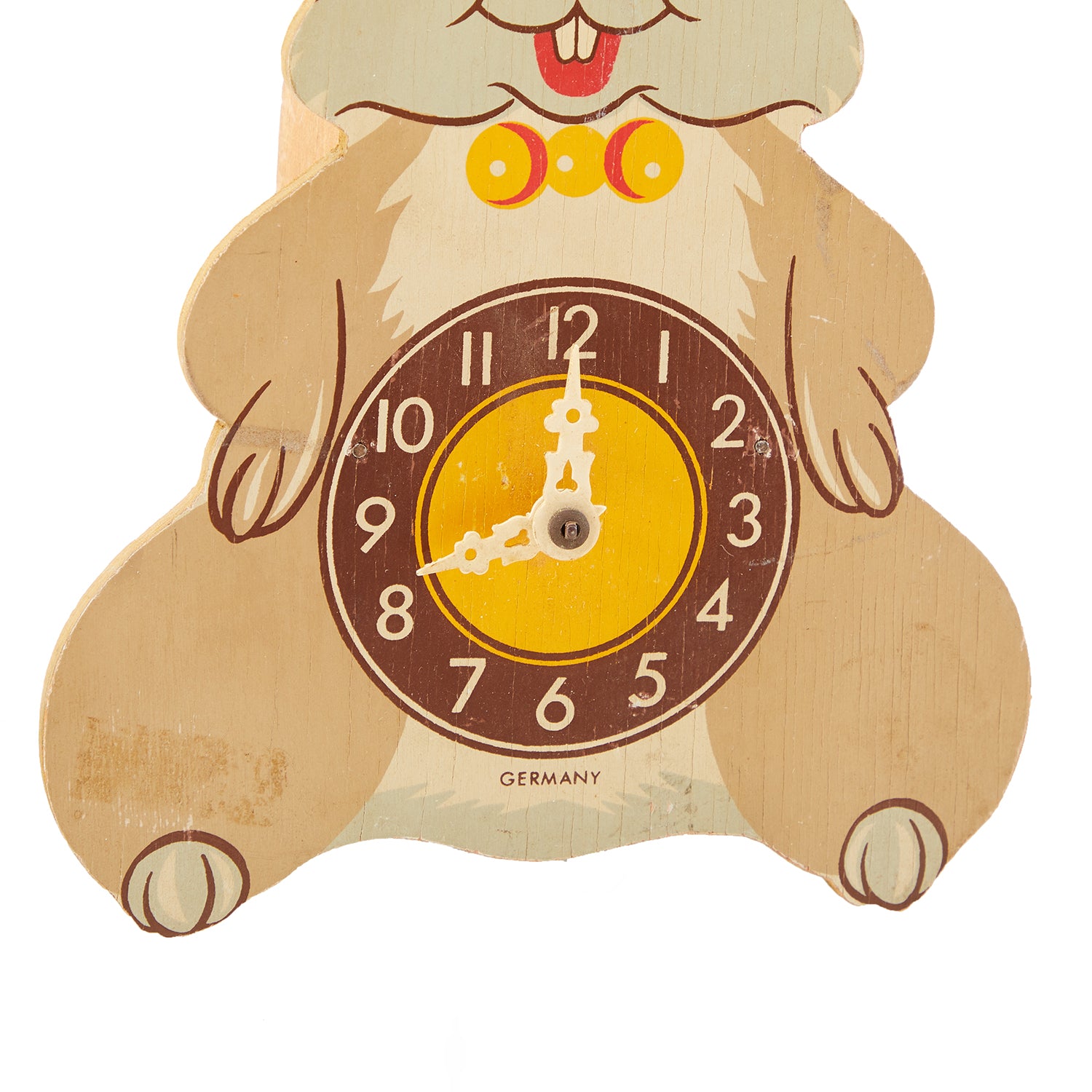 Wood Rabbit Clock Tan Wood Cartoon Rabbit Clock (A+D) - Gil & Roy Props