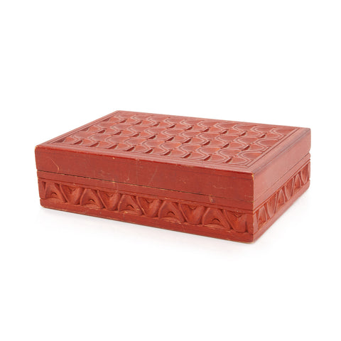 Red Carved Wood Box (A+D)