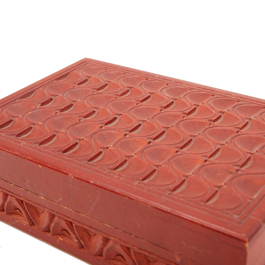 Red Carved Wood Box (A+D)