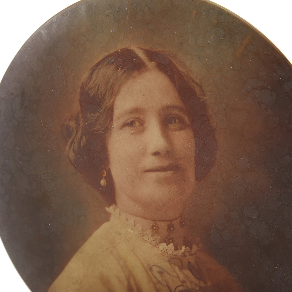 Brown Sepia Oval Vintage Portrait of a Lady (A+D)