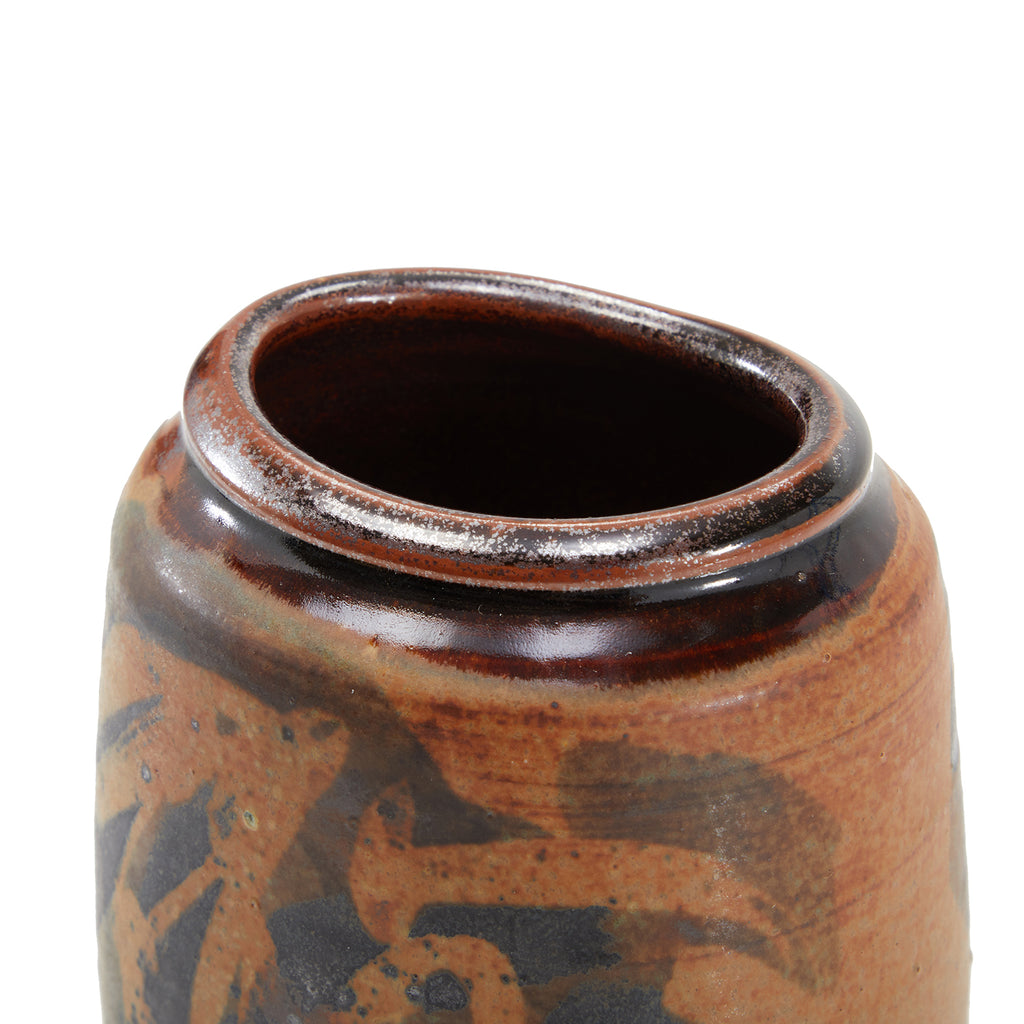 Brown Abstract Ceramic Vase (A+D)