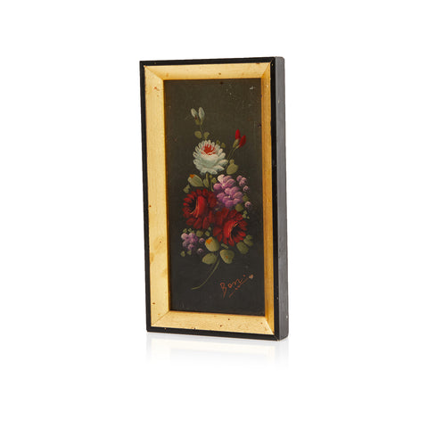 00.26 (A+D) Multi-Color Gold Framed Flower Painting