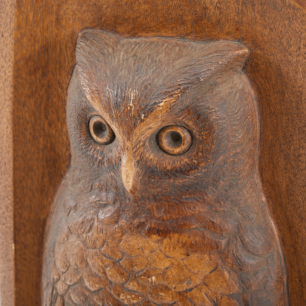 Carved Wood Owl Wall Art
