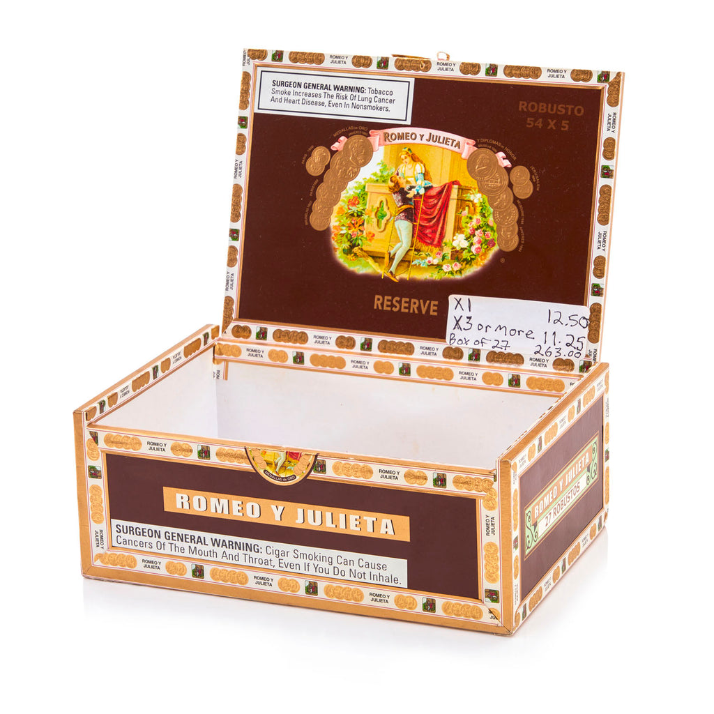 Brown 'Romeo Y Julieta' Robusto Cigar Box (A+D)