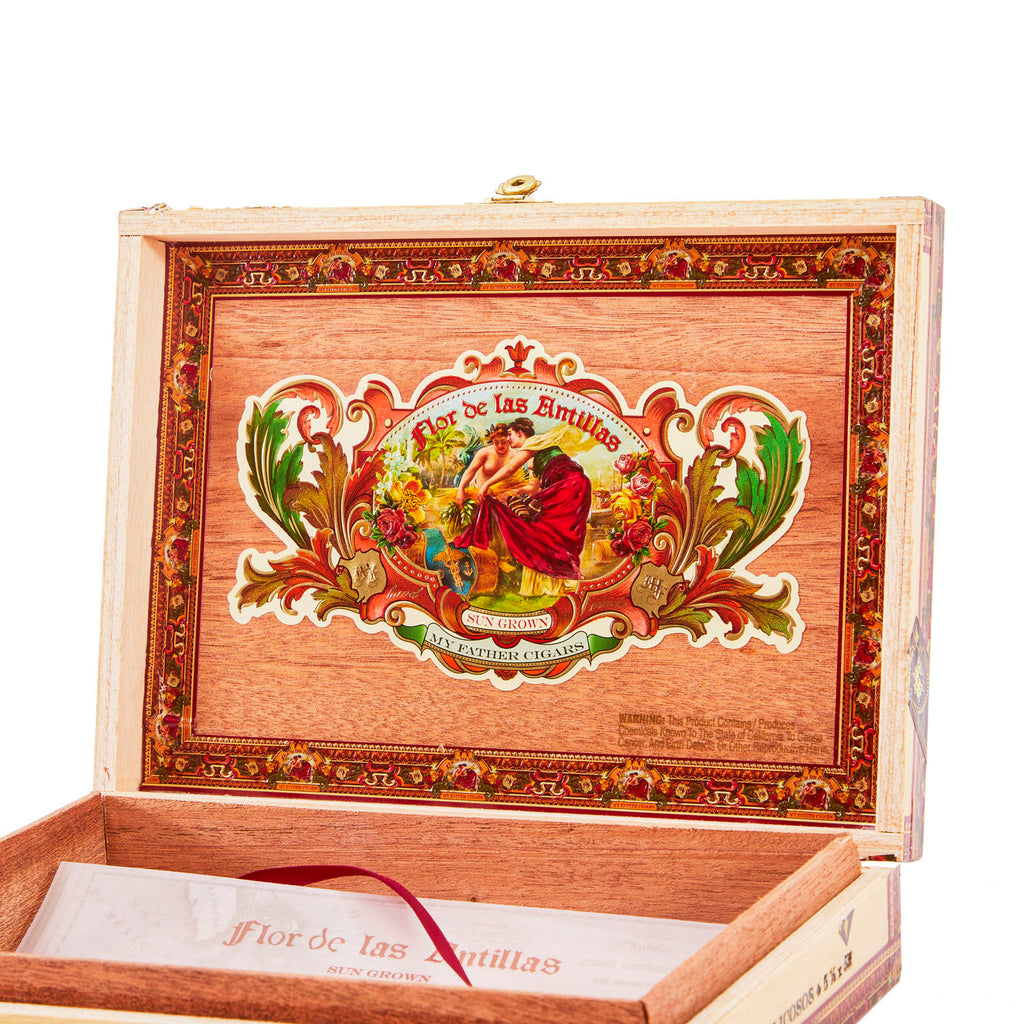 Wood 'Flor de las Antillas' Belicosos Cigar Box (A+D)