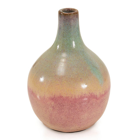 Green & Pink Abstract Ceramic Vase (A+D)