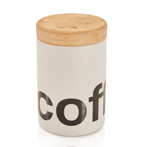 White Black Ceramic Letter Coffee Jar (A+D)