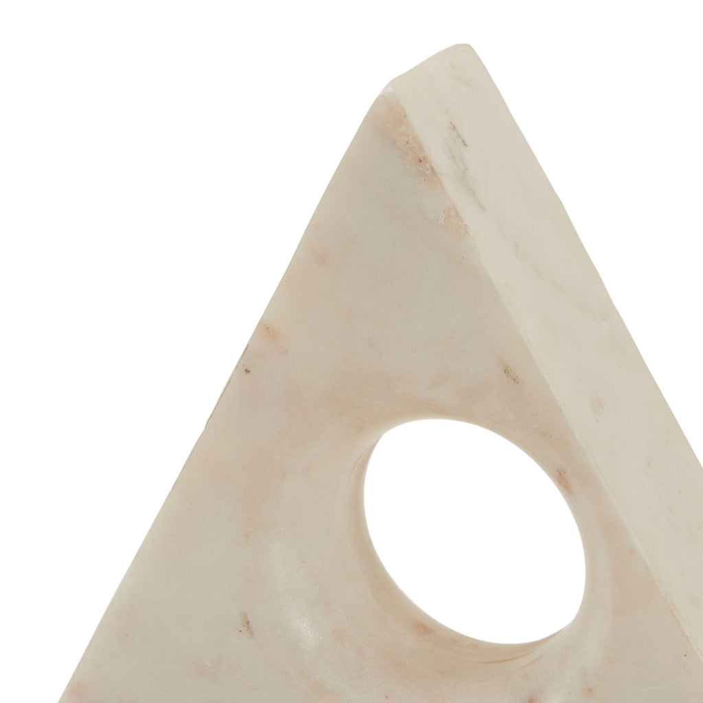 White Marble Triangle Sculpture (A+D)