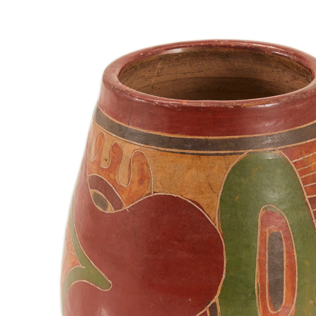 Brown Terracotta Etched Tribal Cup (A+D)